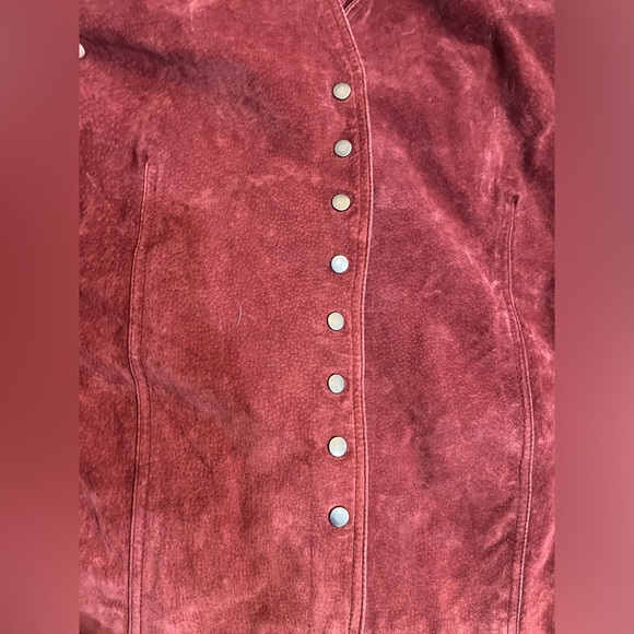 Christopher & Banks Red Suede Leather Jacket size 2X - Picture 10 of 14
